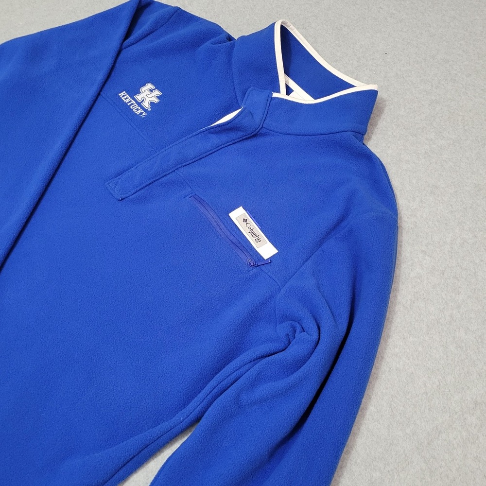 Columbia PFG Kentucky Wildcats Blue Fleece Snap Pullover XL